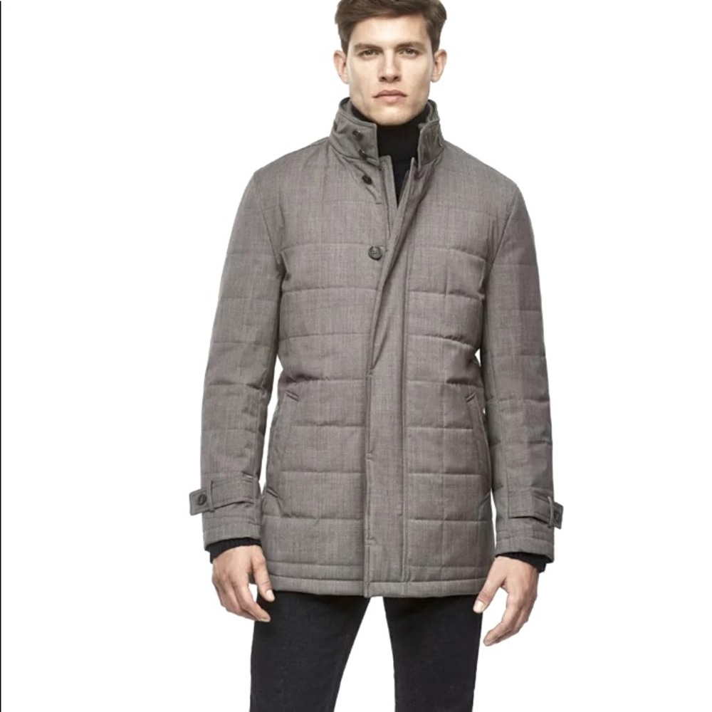 Cardinal of Canada Quilted Car Coat Men Large Grey